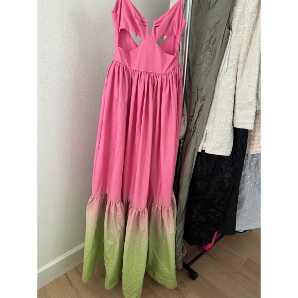 SAU LEE Nova Gown in Pink Chartreuse Ombre - Picture 6 of 11